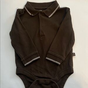 GAP Dark Brown Long Sleeve Baby Bodysuit